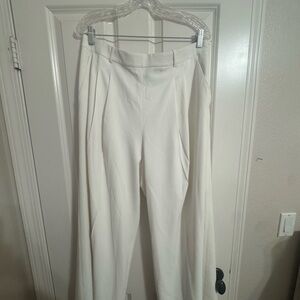 H&M White Wide Leg Pants High Waisted